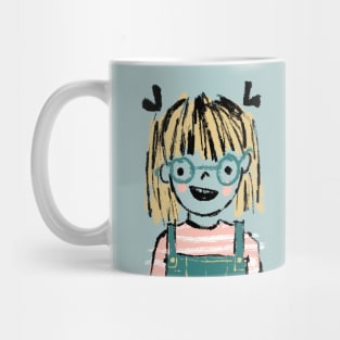 Blonde Girl with Glasses Mug